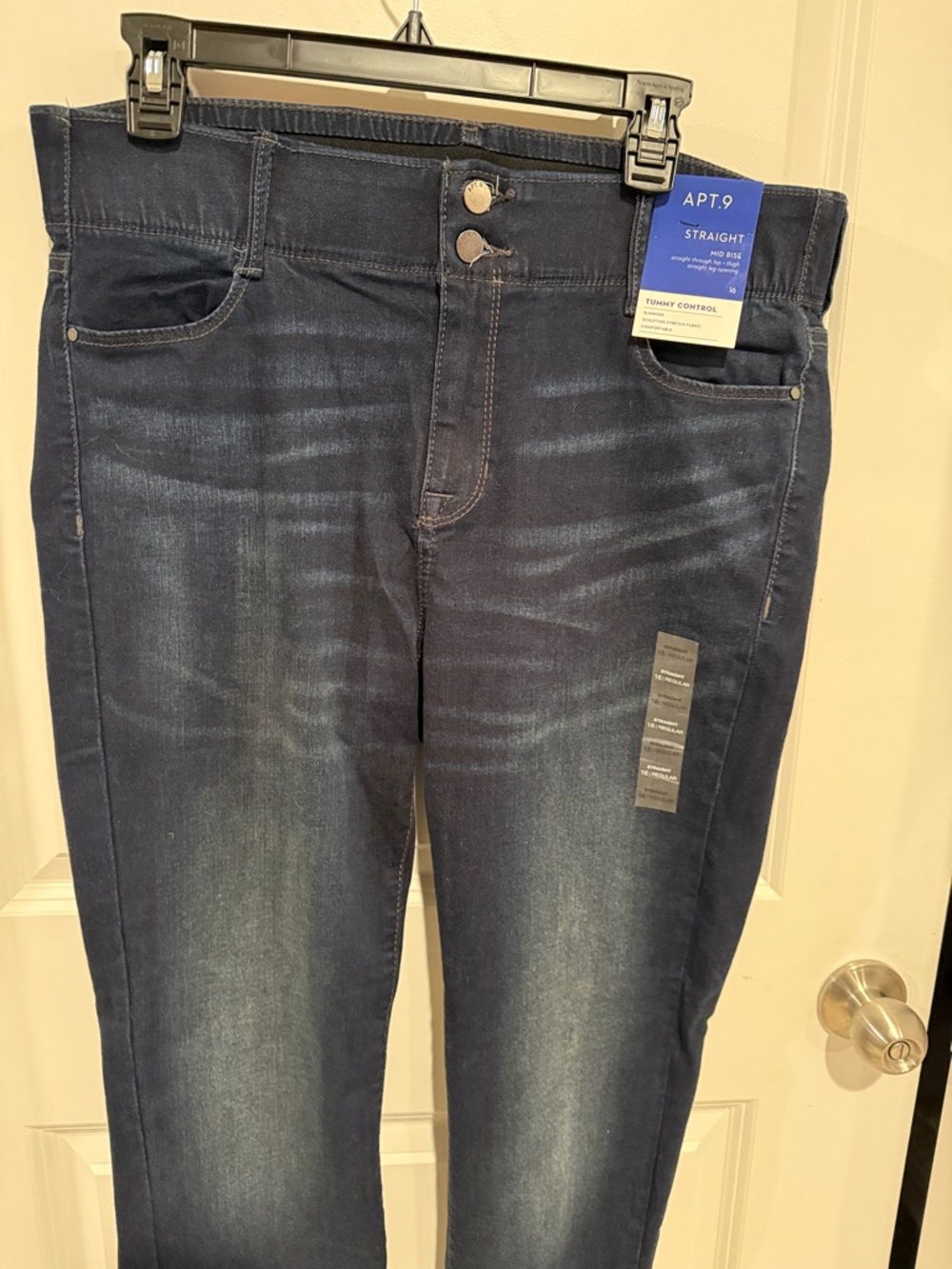 Apt. 9 Navy Blue Straight Leg Jeans - Picture 2 of 6